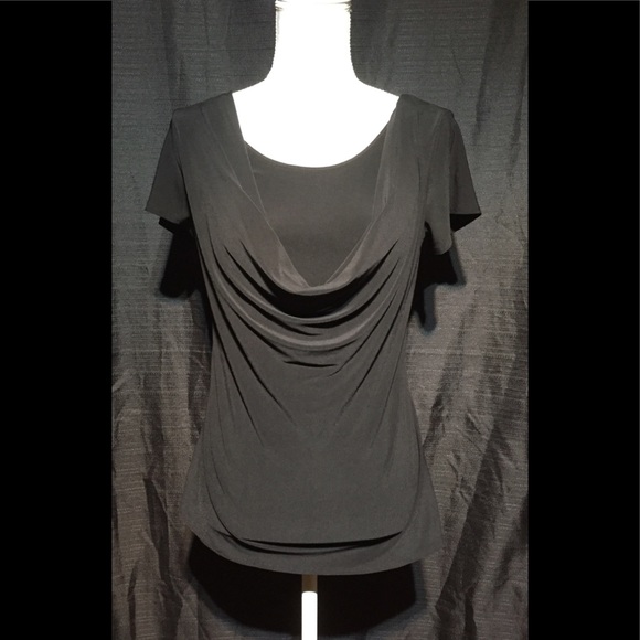 Tops - Worthington black scooped neck, short sleeves